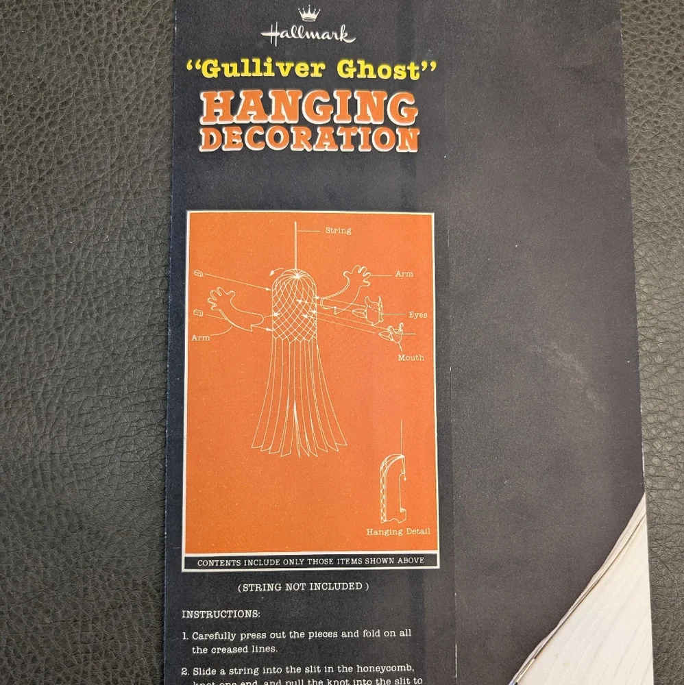 Vintage 1986 Hallmark GULLIVER GHOST Halloween Honeycomb Hanging Decoration USA